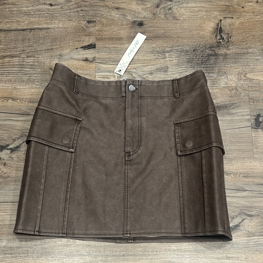 NWT She + Sky Chocolate Brown Mini Skirt